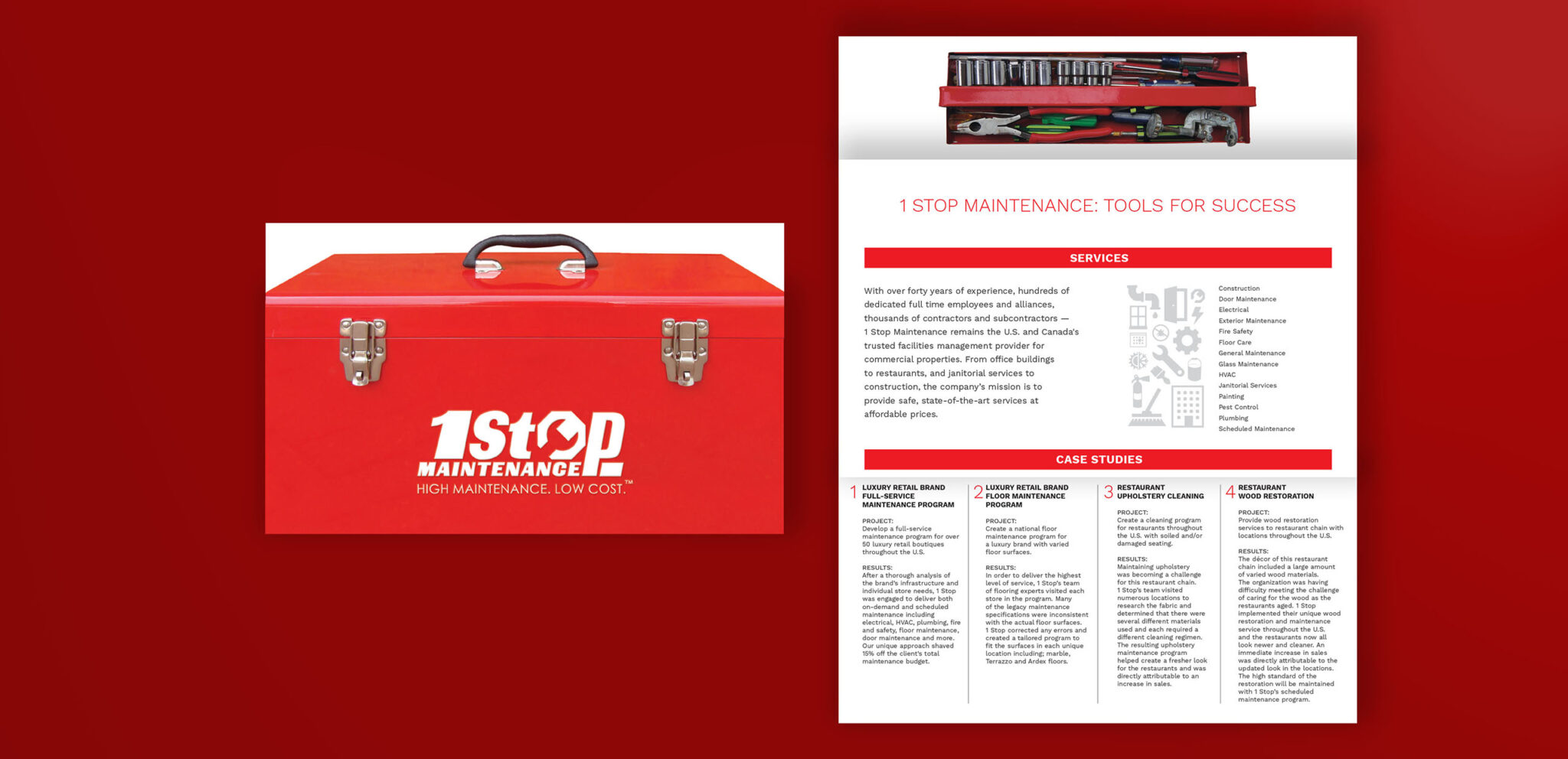1 Stop Maintenance Tool Box Trifold Brochure